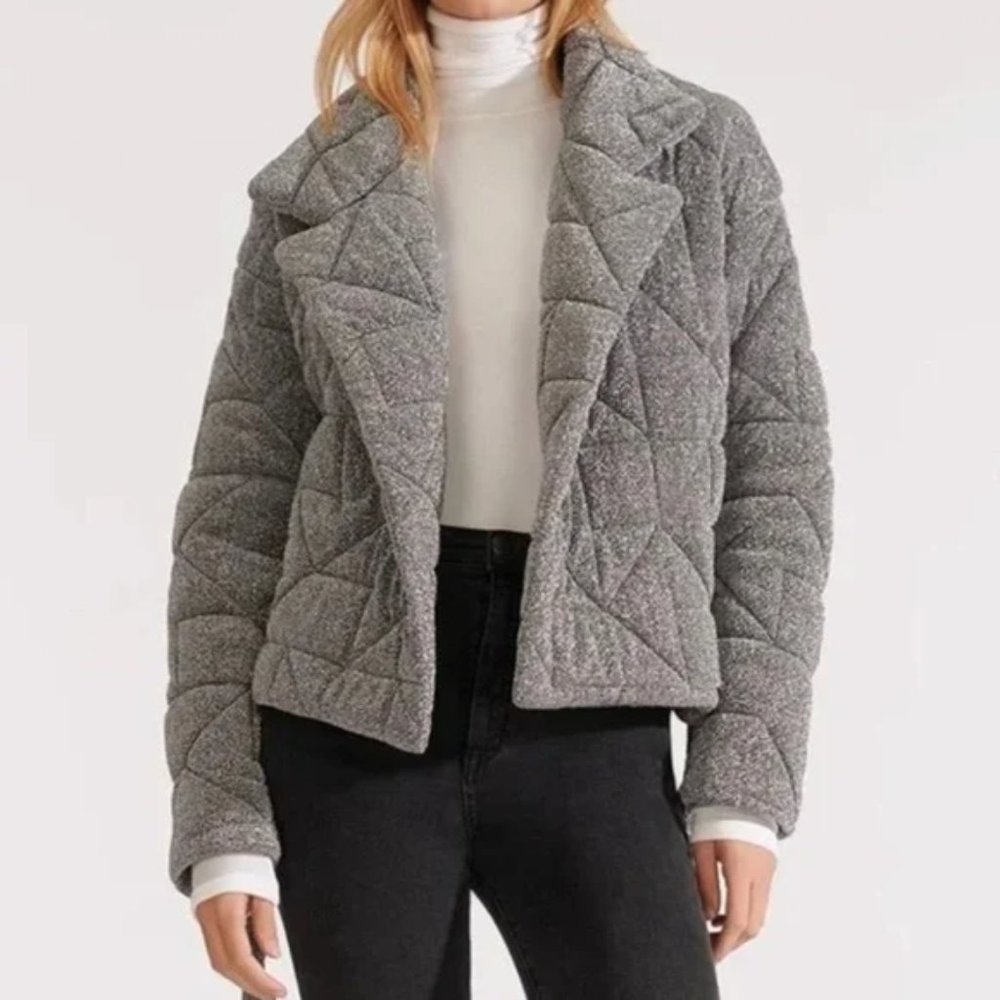 Veronica Beard Marshal Metallic Quilted Puffer Coat Small